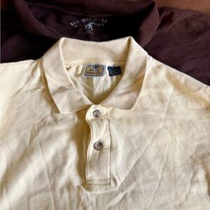 Men's Polo Shirts in Pale Yellow and Brown
